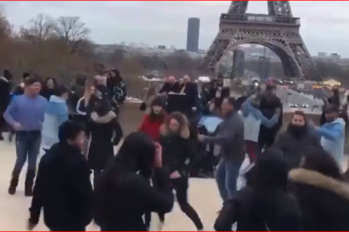 Mexicanos bailando La Chona de Los Tucanes de Tijuana en la Torre Eiffel se vuelven virales