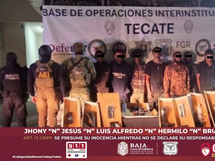 Detienen a siete personas y aseguran arsenal tras enfrentamiento armado