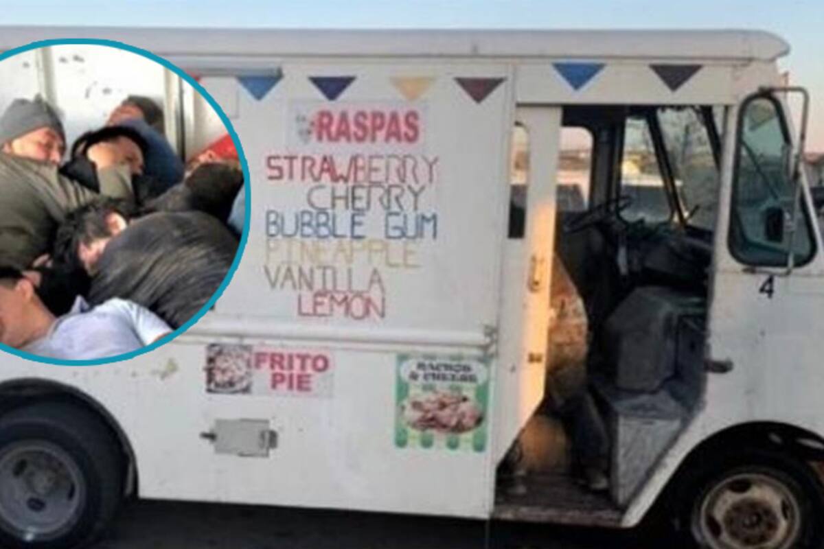 ¡Increíble! Aseguran camión de helados repleto de migrantes