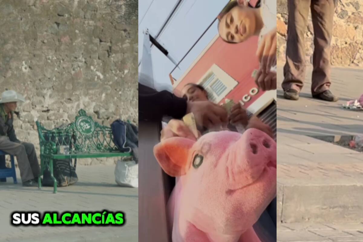 Joven ayuda a anciano que no había vendido sus alcancías en todo el día y lo sorprende de esta manera