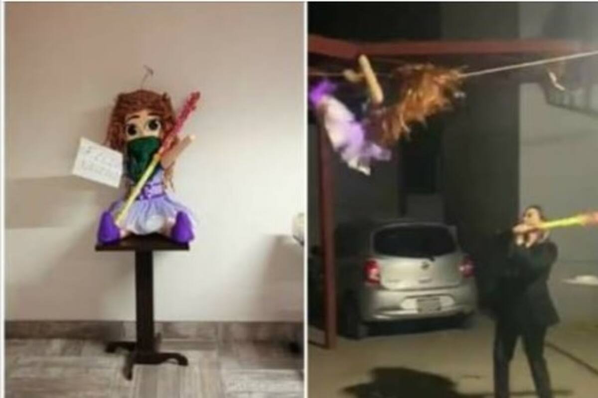 Abogados rompen piñata feminista en posada; los critican en redes