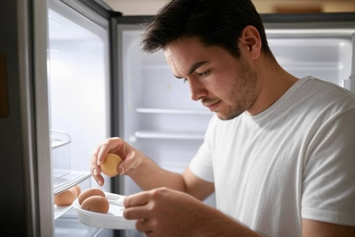 Evita guardar los huevos en la puerta del refrigerador