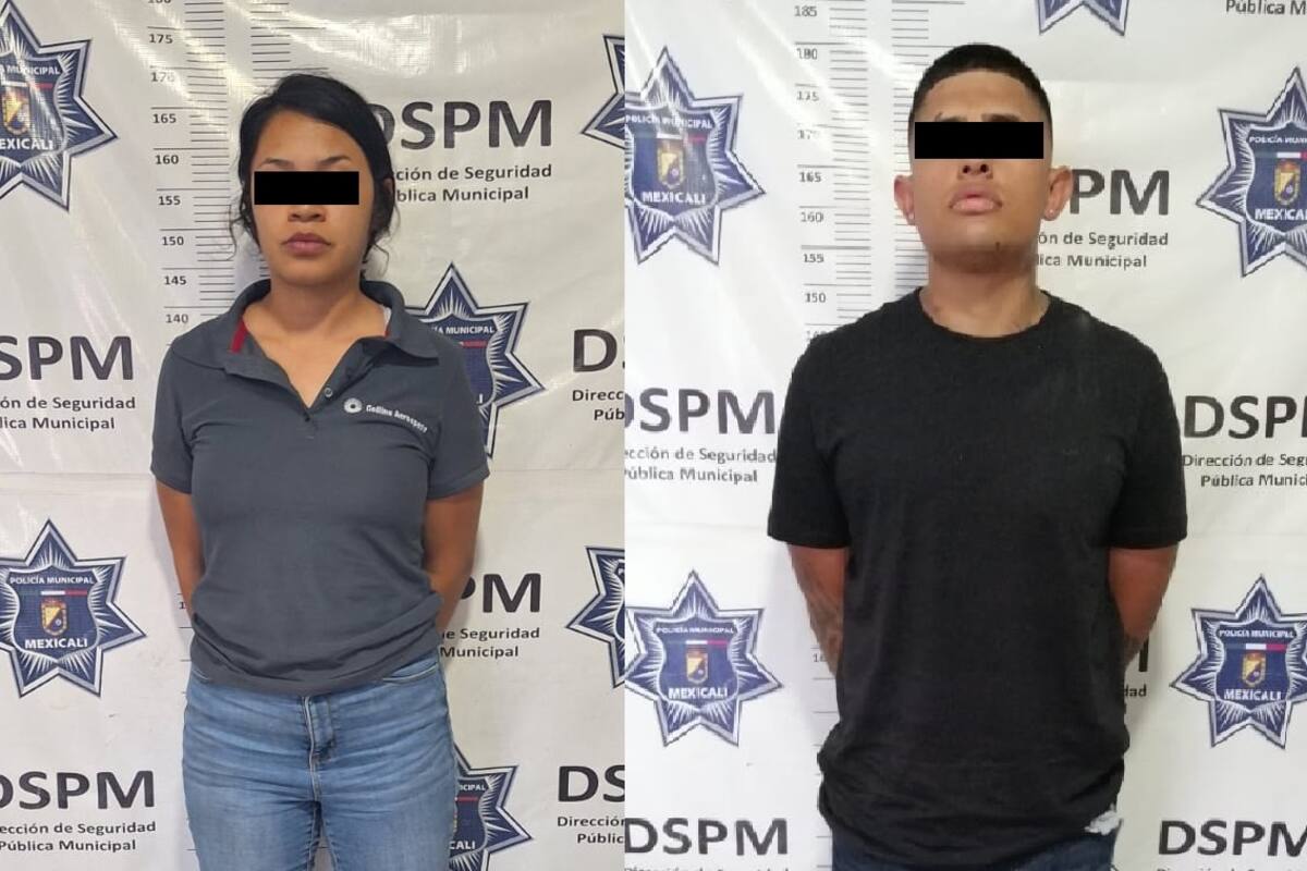 Pareja es detenida por asaltar a un peatón