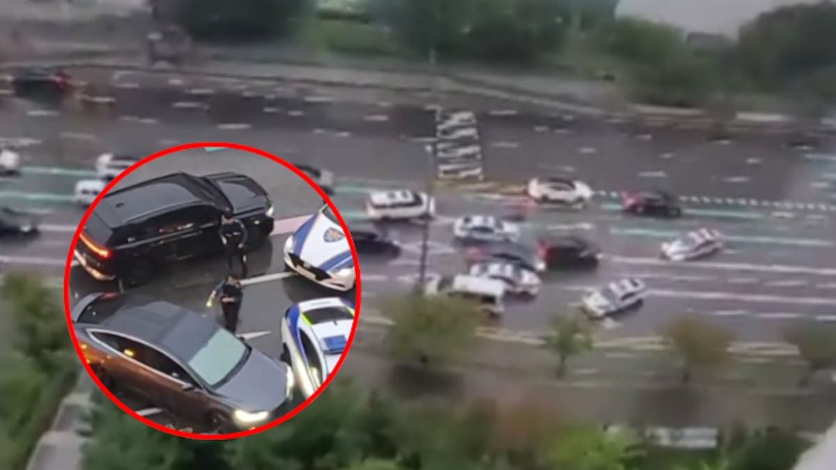 Robó un Tesla, embistió autos y huyó a pie: joven de 20 años fue detenido tras persecución violenta | VIDEO
