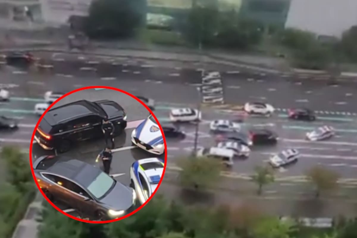 Robó un Tesla, embistió autos y huyó a pie: joven de 20 años fue detenido tras persecución violenta | VIDEO