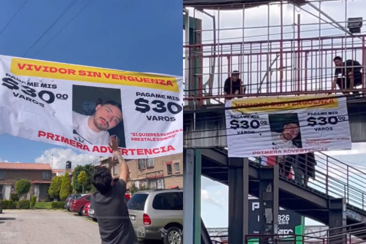 Le cobra a su amigo 30 pesos que le prestó haciéndole una lona gigante: “vividor sinvergüenza”
