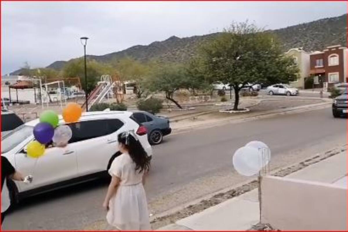 Niña que canceló su fiesta por coronavirus recibe sorpresa de sus amigos