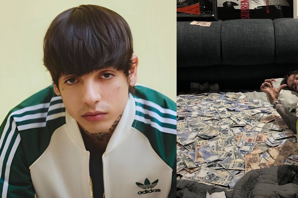Natanael Cano genera polémica tras aparecer ebrio y en una cama llena de billetes