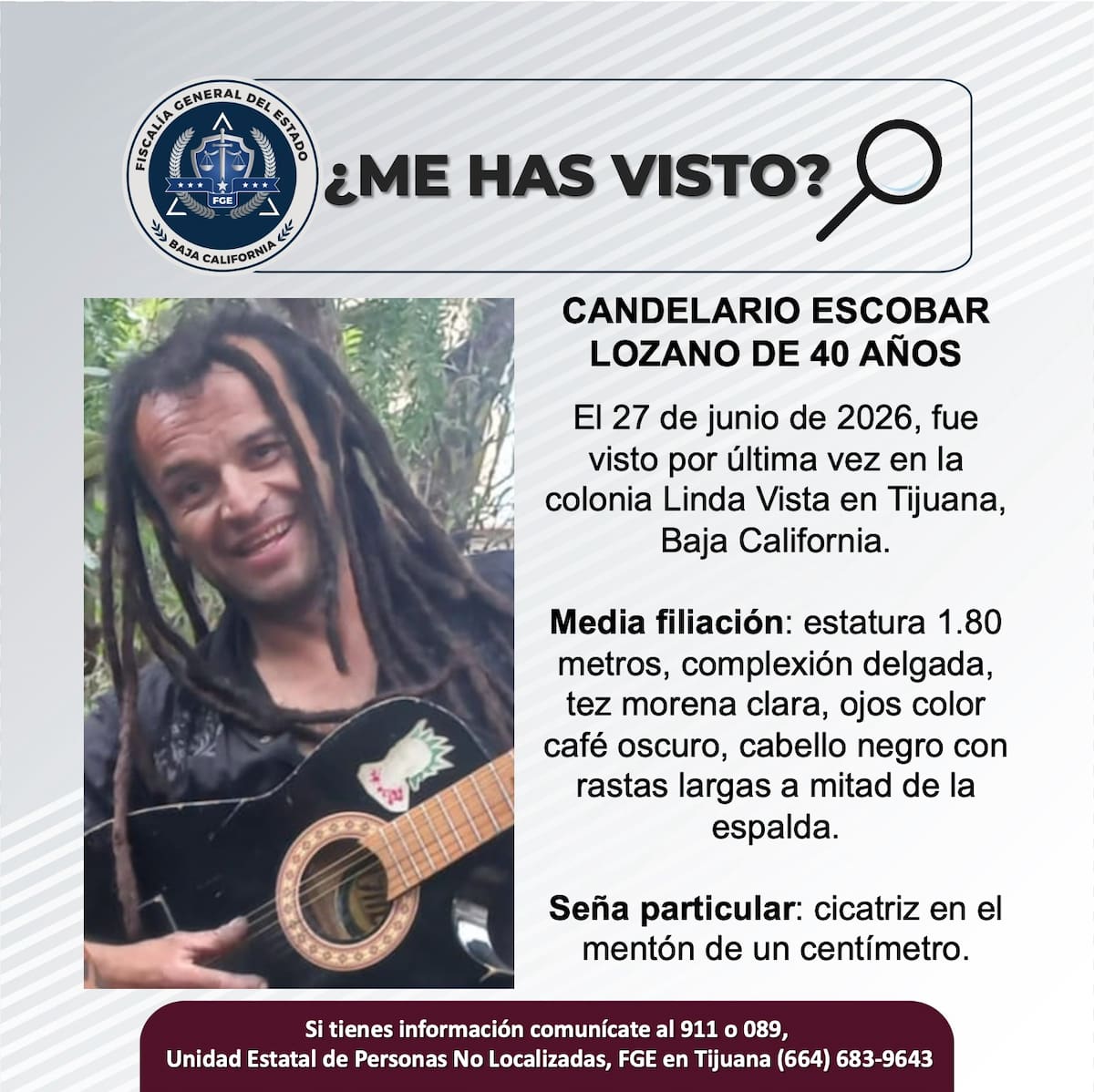 Fue visto por última vez el 27 de junio de 2026.