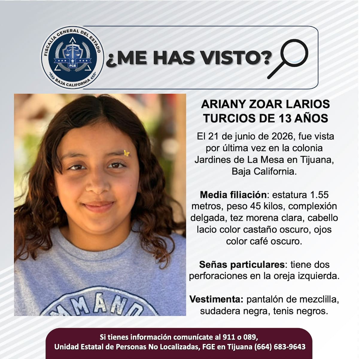 Fue visto por última vez el 21 de junio de 2026.