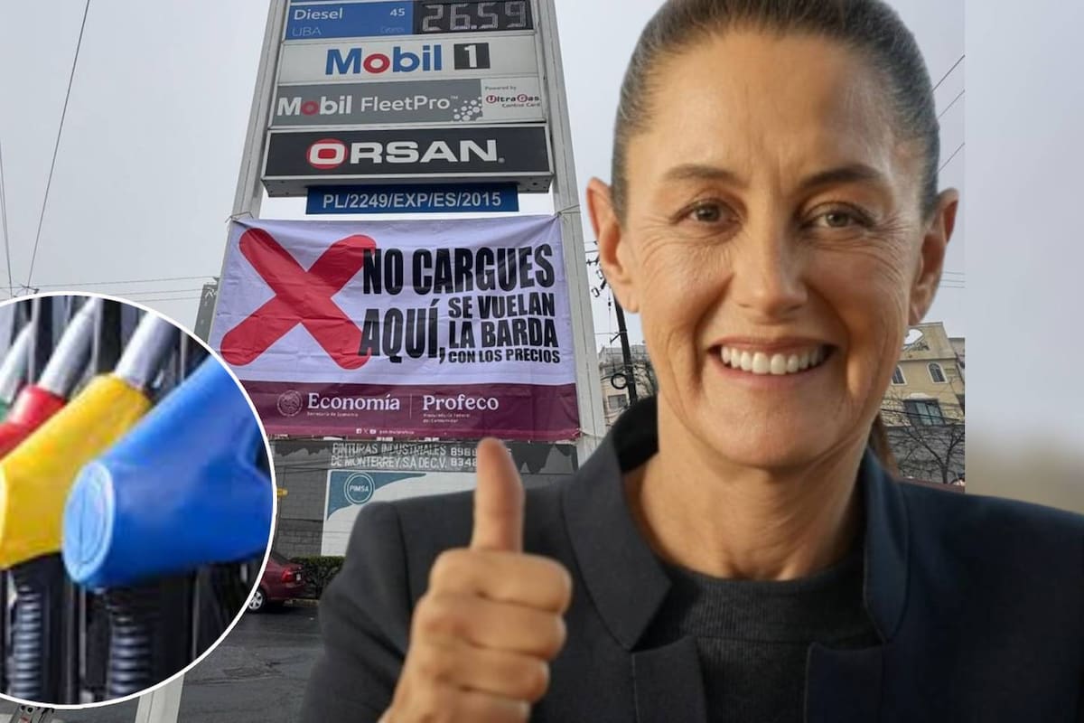 Profeco pone lonas en gasolineras “careras” y así las exhibe; llama a respetar precios