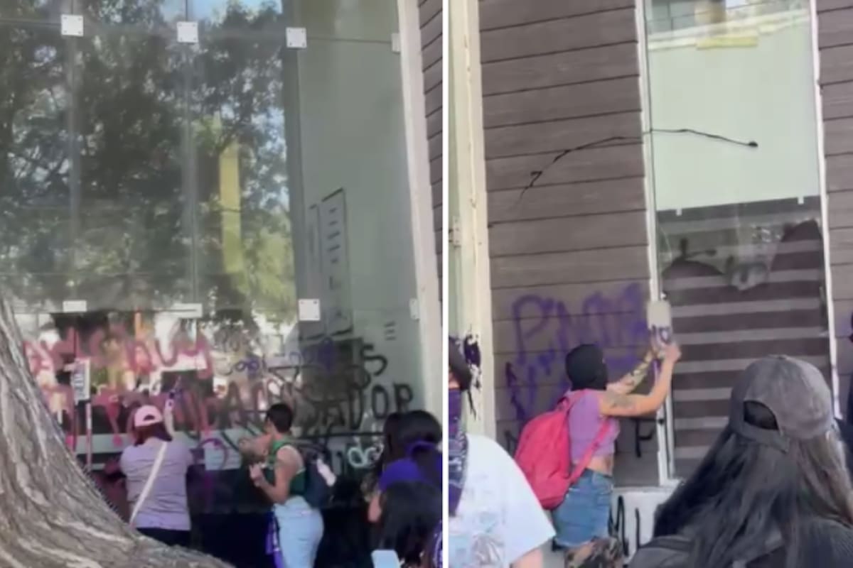 Manifestantes rompen puertas del Tribunal Superior de Justicia en Tijuana