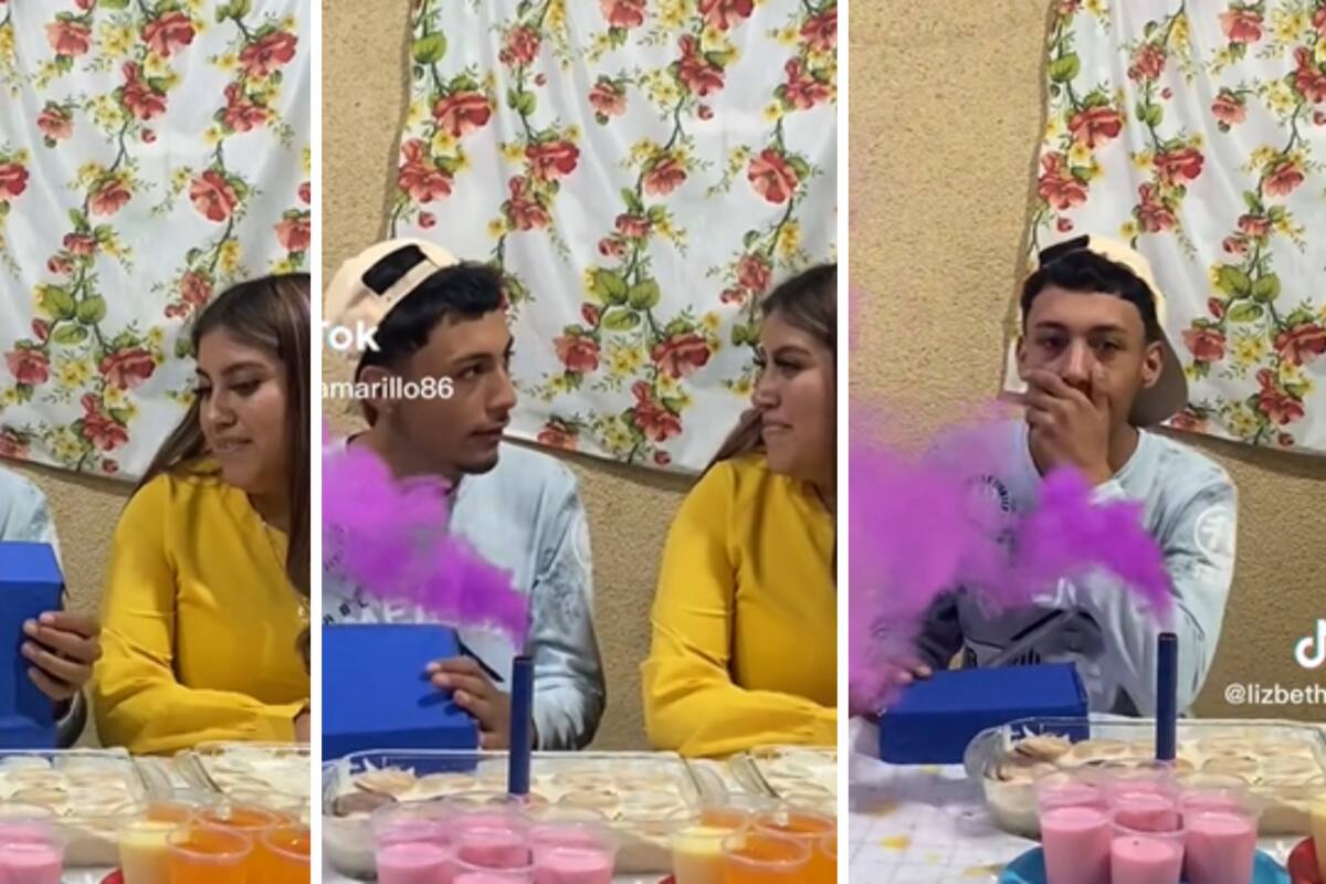 VIDEO: ¡Adiós sonrisa! Joven se entera que será papá con pastel de cumpleaños