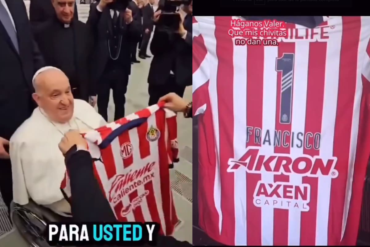 Papa Francisco recibe de forma inesperada la camiseta de Chivas para que la bendiga