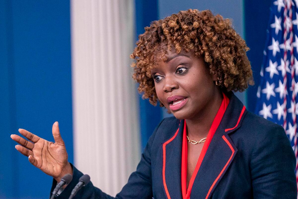 Fotografía de Karine-Jean Pierre, la portavoz del Gobierno de Estados Unidos. | Crédito: EFE/EPA/SHAWN THEW