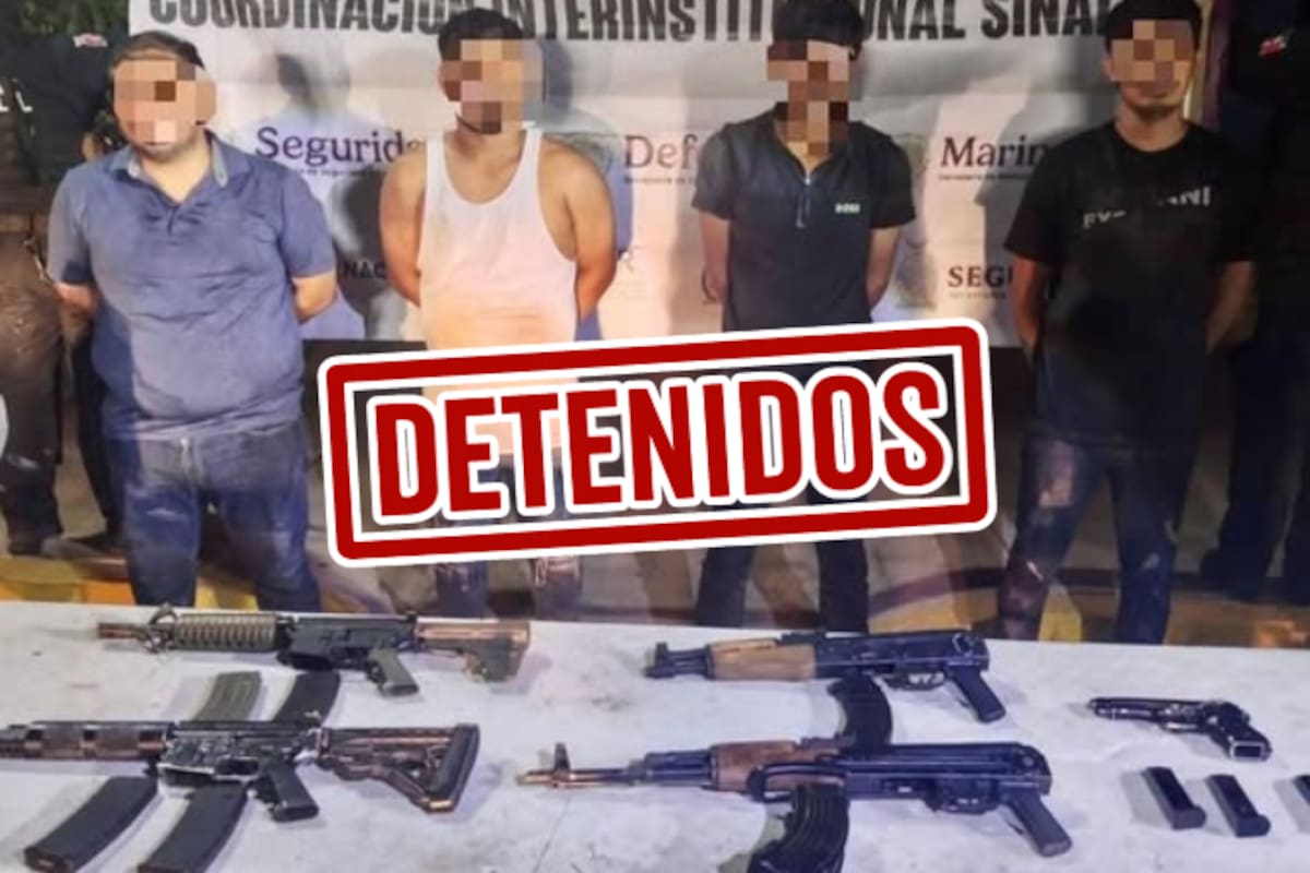 Persecución en Navolato termina con cuatro hombres armados detenidos y arsenal asegurado