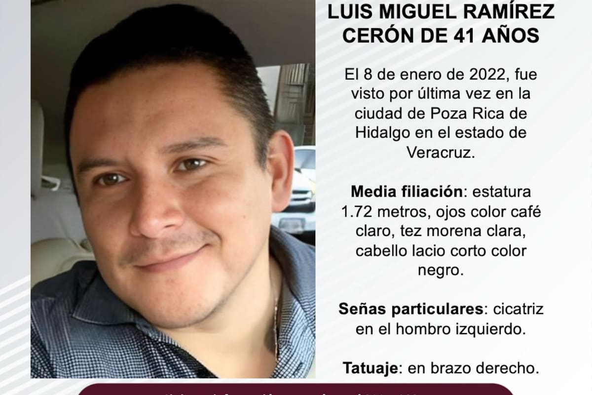 Se busca a Luis Miguel Ramírez Cerón de 41 años