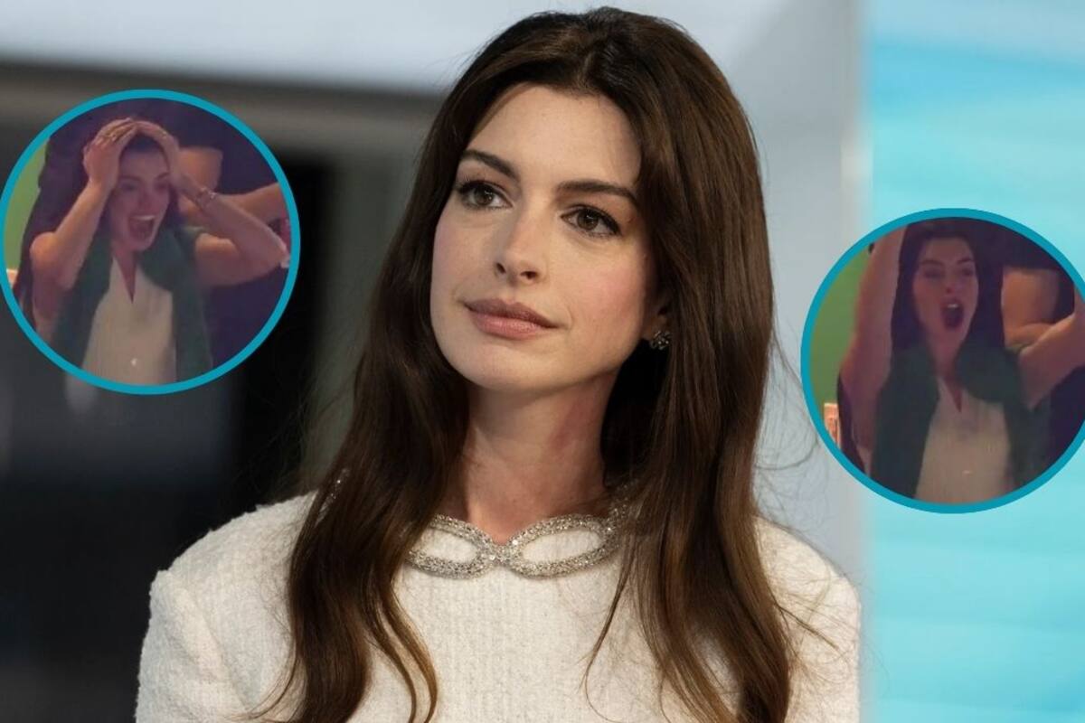 Así celebró Anne Hathaway a la victoria de las Águilas de Filadelfia en el Super Bowl LIX