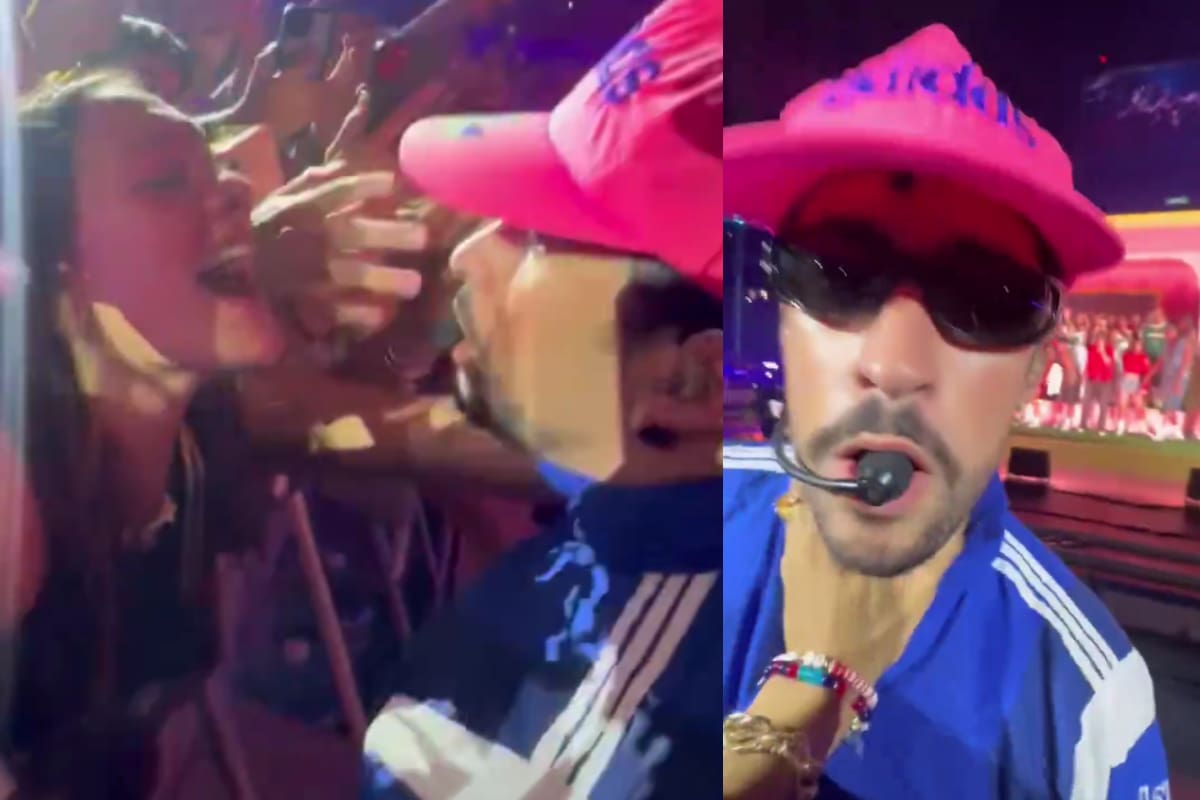 Bad Bunny es “ahorcado” por fan argentina y él le canta mirándola a los ojos en pleno concierto (VIDEO)