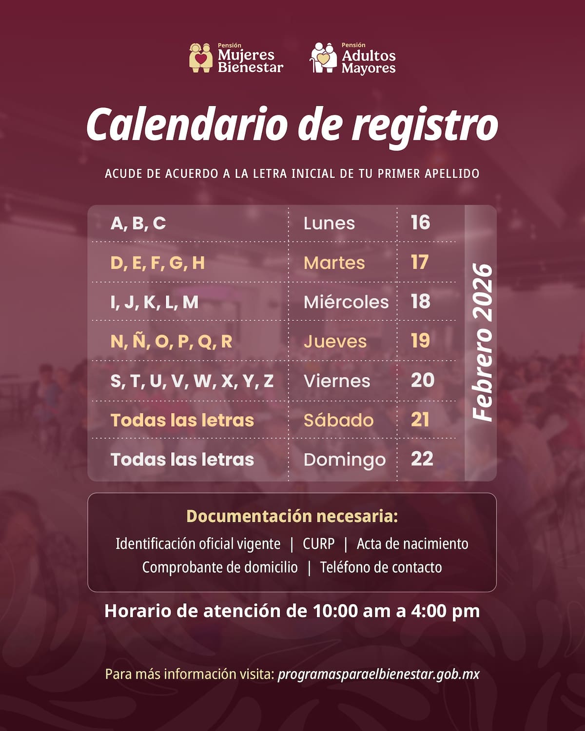 Prepara tus documentos para ir el día que te toque.
