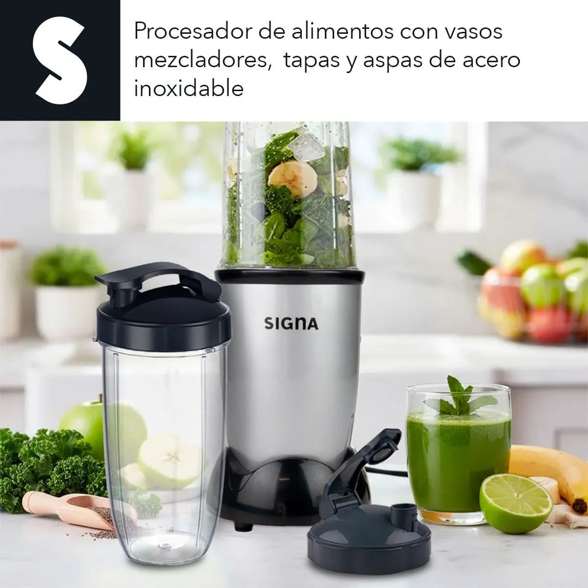 Licuadora y procesador de alimentos profesional de la marca SIGNA. | Captura Mercado Libre