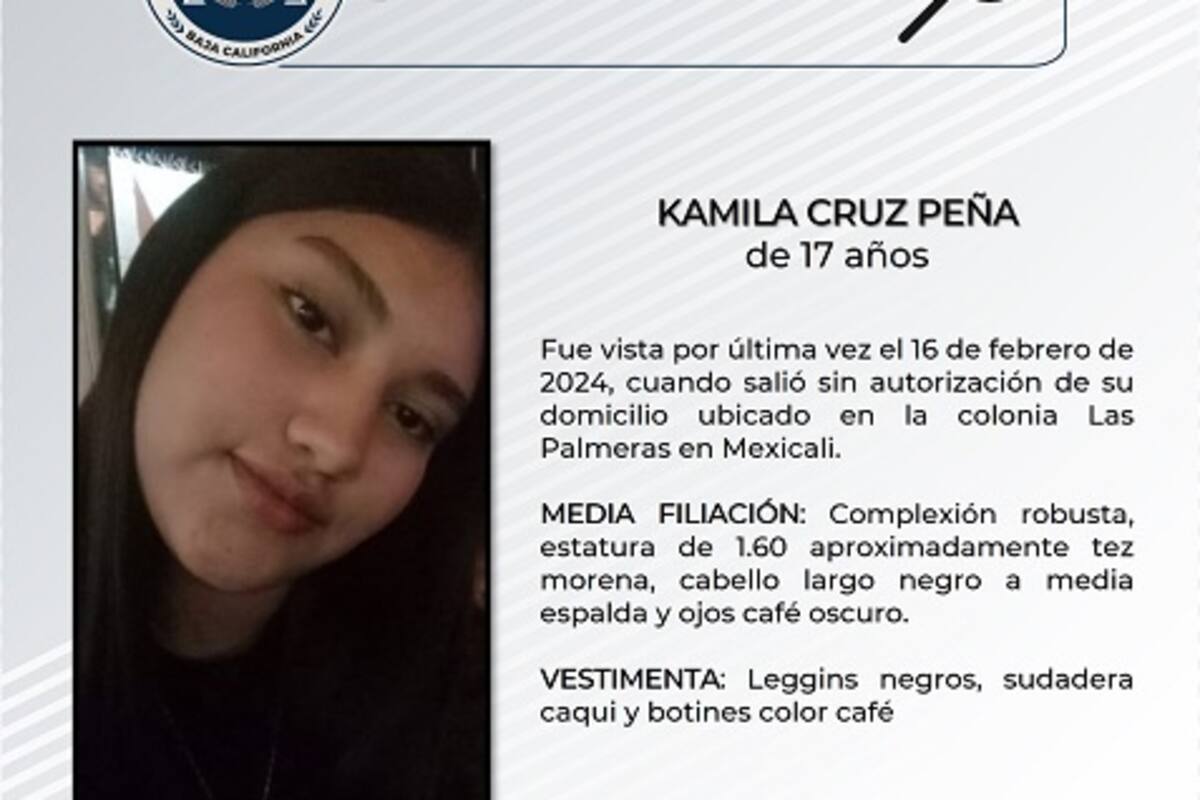 Familiares buscan a Kamila Cruz Peña