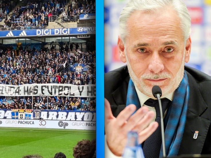 Aficionados del Real Oviedo cargan contra Grupo Pachuca por malos resultados