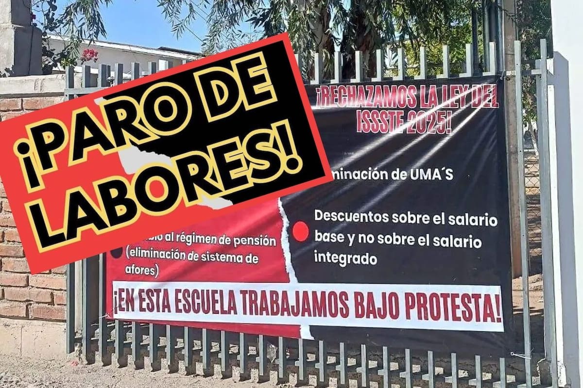 Maestros federales en Sonora anunciaron un paro de labores en protesta contra la reforma del ISSSTE. Foto: especial