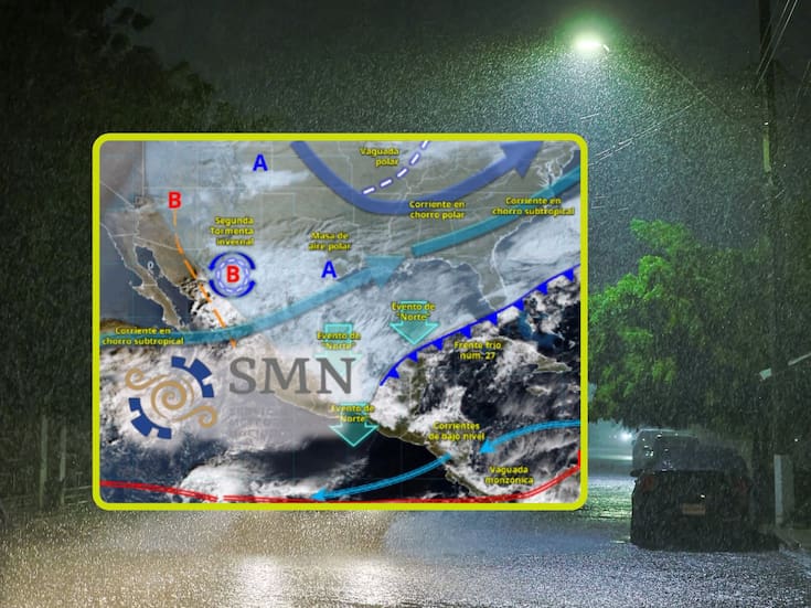 Nuevo frente frío y su masa de aire polar ‘congelarán’ estas ciudades mañana miércoles y jueves con lluvias muy fuertes, evento de “Norte”, vientos de 100 km/h y heladas de hasta -15°C