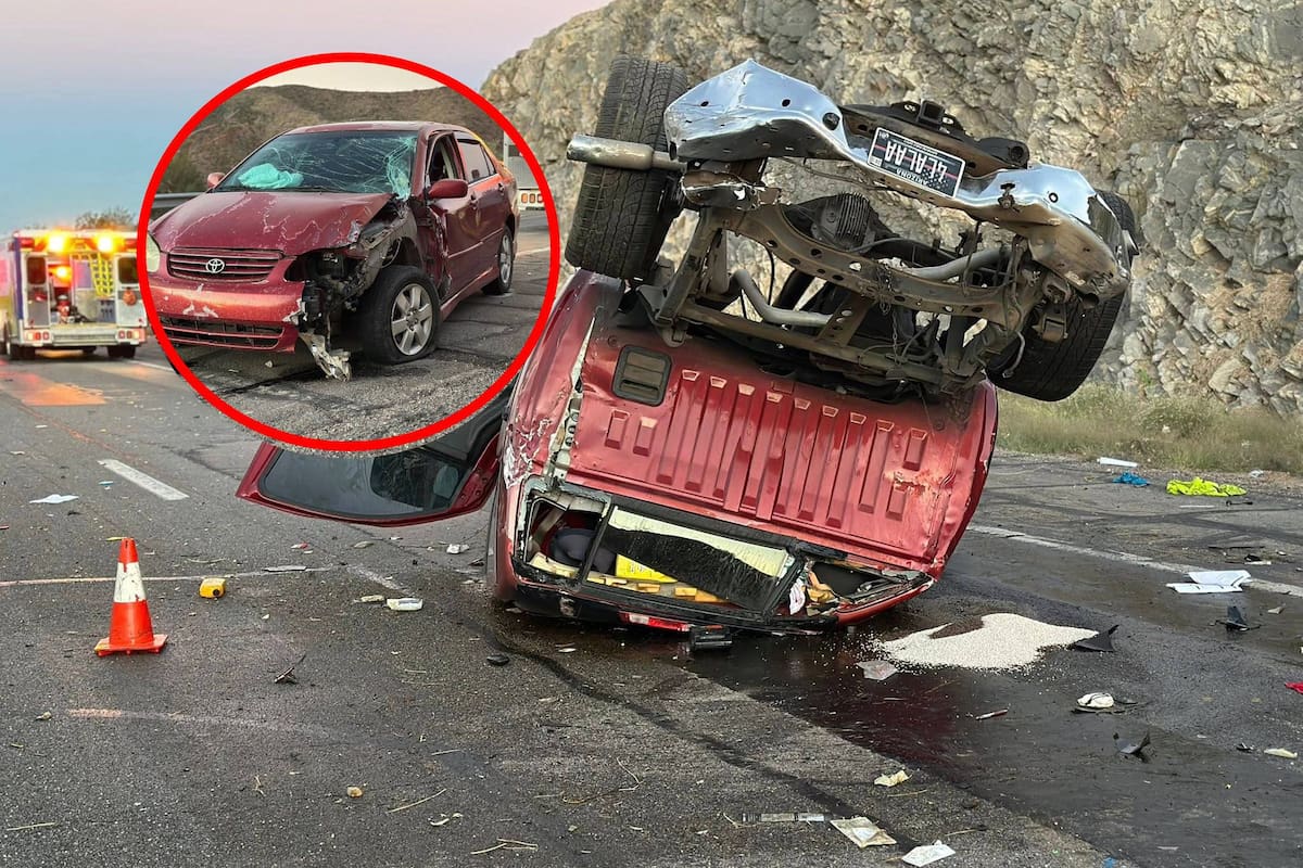 Choque y volcadura en la Interestatal 8 deja dos conductores lesionados
