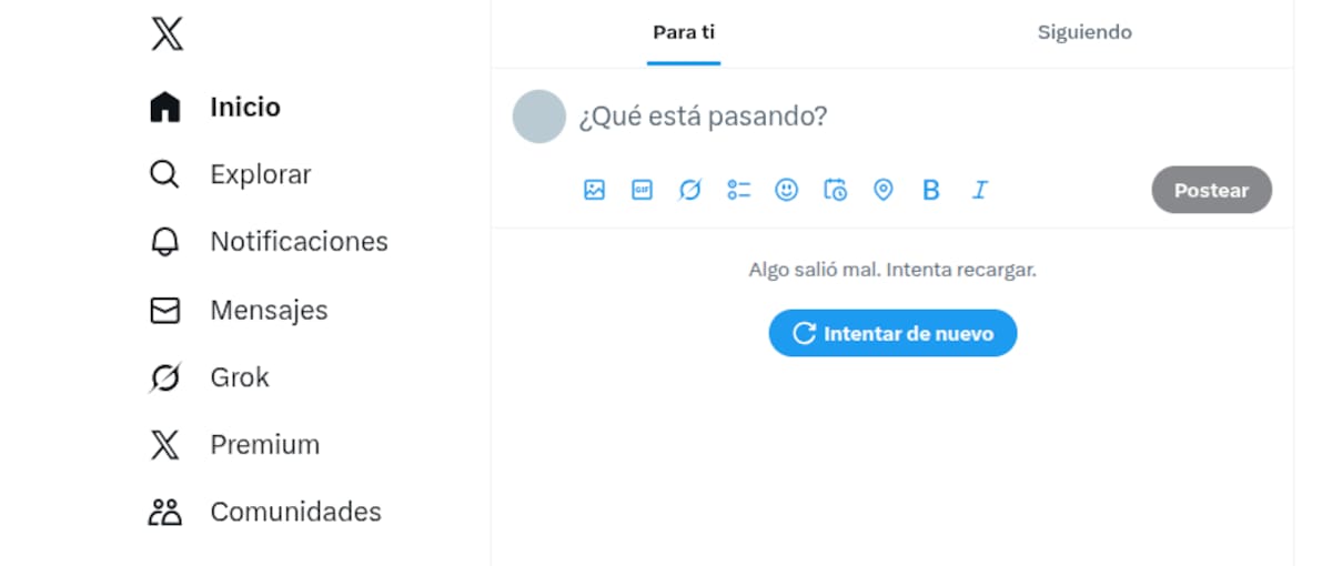Reportan fallas en X