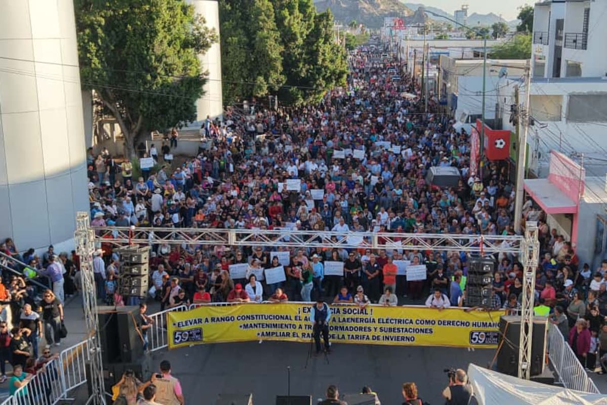 Unión de Usuarios de Hermosillo se manifiesta y pide tarifa justa, mantenimiento y que la energía sea un derecho humano