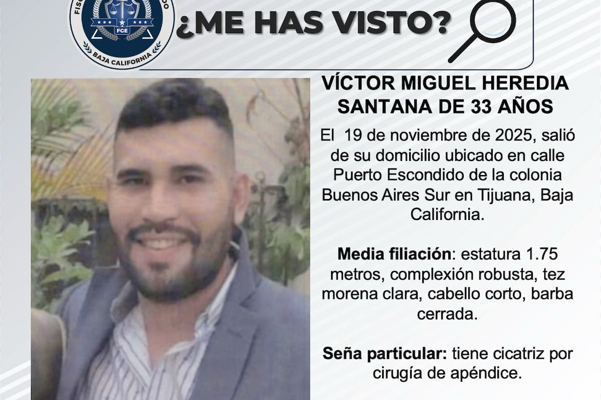 Se busca a Víctor Miguel Heredia Santana de 33 años de edad