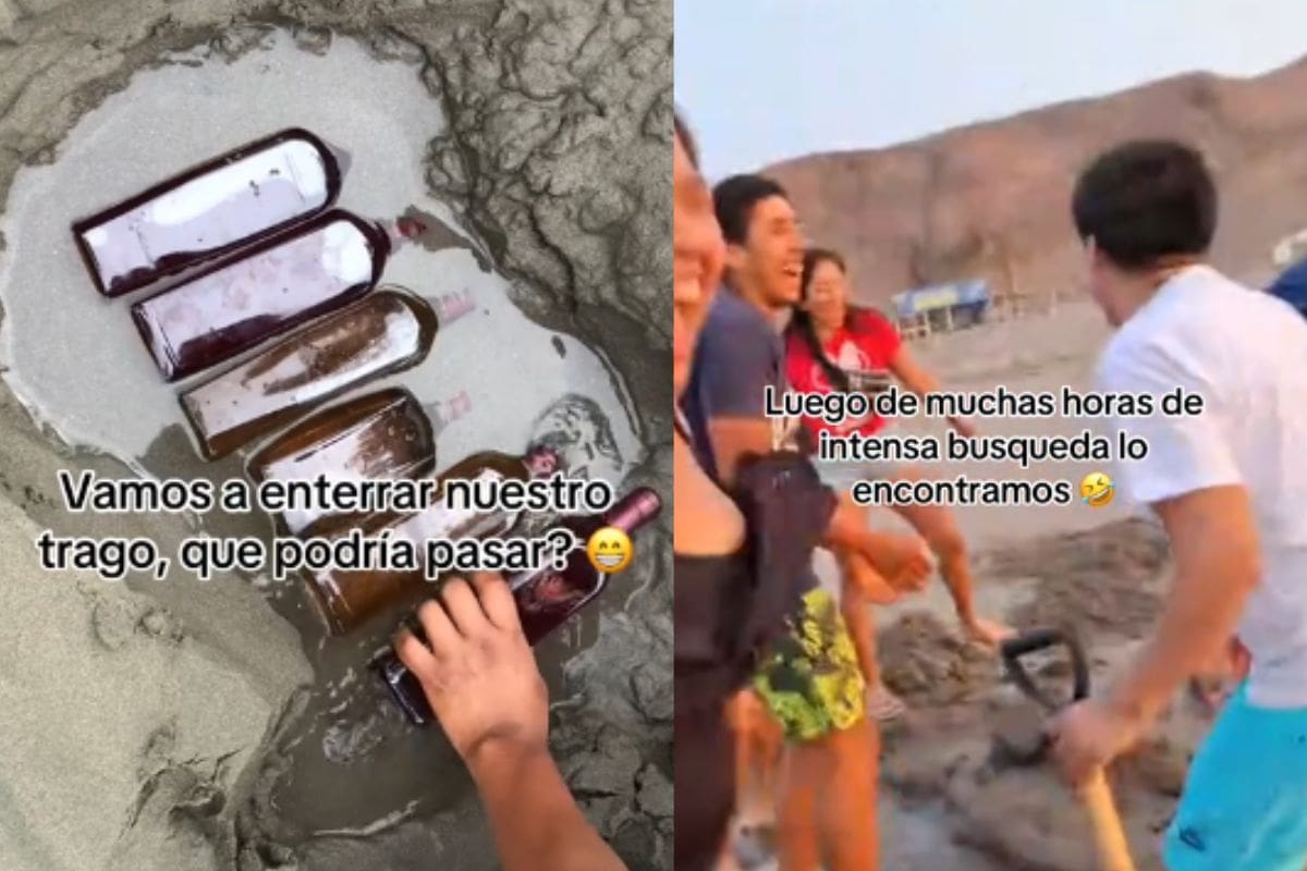 Grupo de amigos entierra alcohol en la playa y lo convierte en una ‘búsqueda del tesoro’