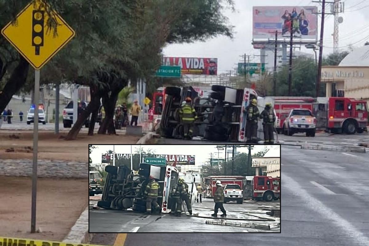 Se vuelca pipa de empresa Pagasa en el bulevar Mazón López; para circular de norte a sur, se recomienda tomar las siguientes vías alternas