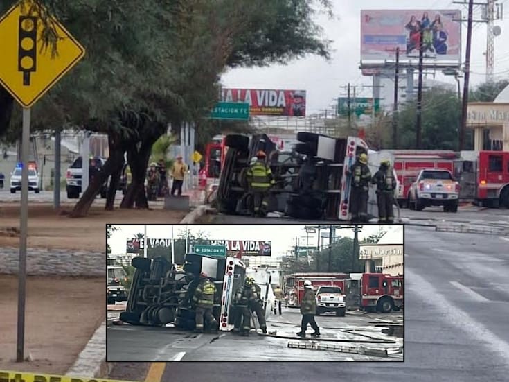 Se vuelca pipa de empresa Pagasa en el bulevar Mazón López; para circular de norte a sur, se recomienda tomar las siguientes vías alternas
