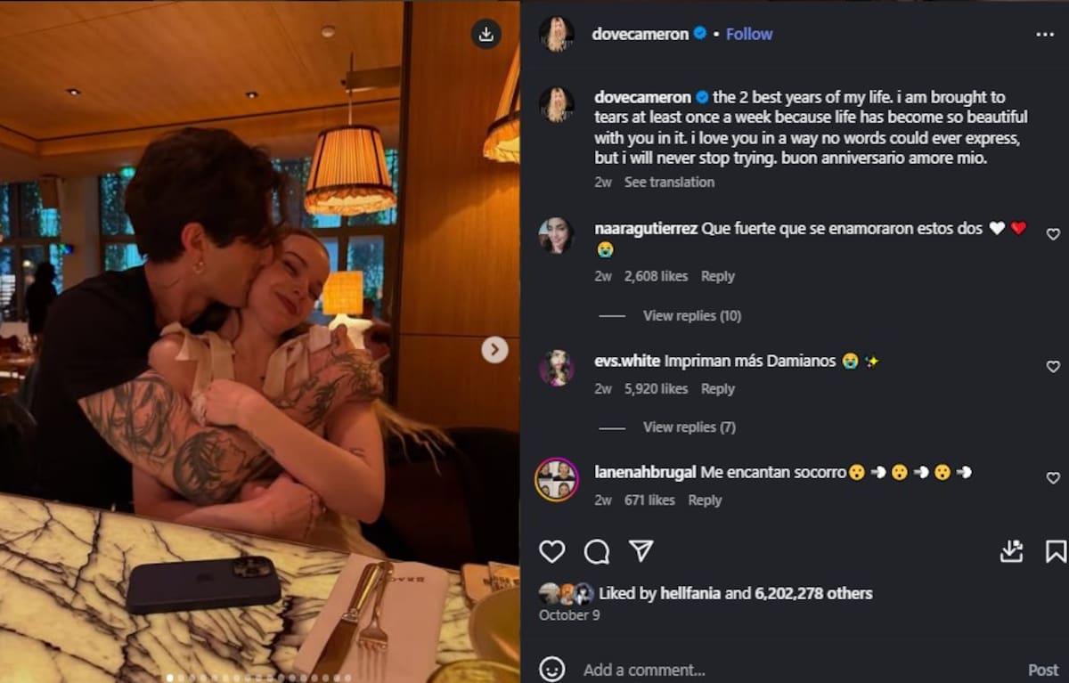 Dove Cameron y Damiano David | Instagram @dovecameron