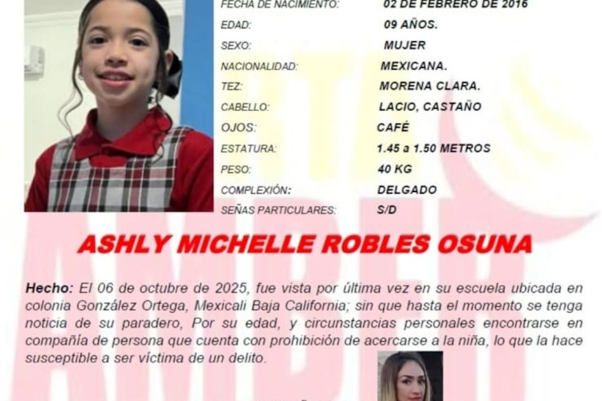 Activan Alerta Amber para localizar a Ashly Michelle Robles Osuna