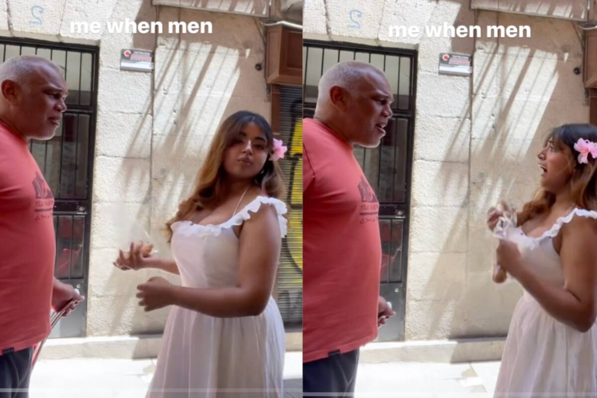 ¡Joven intenta grabar un video en la calle y se lleva un gran susto con un hombre desconocido!