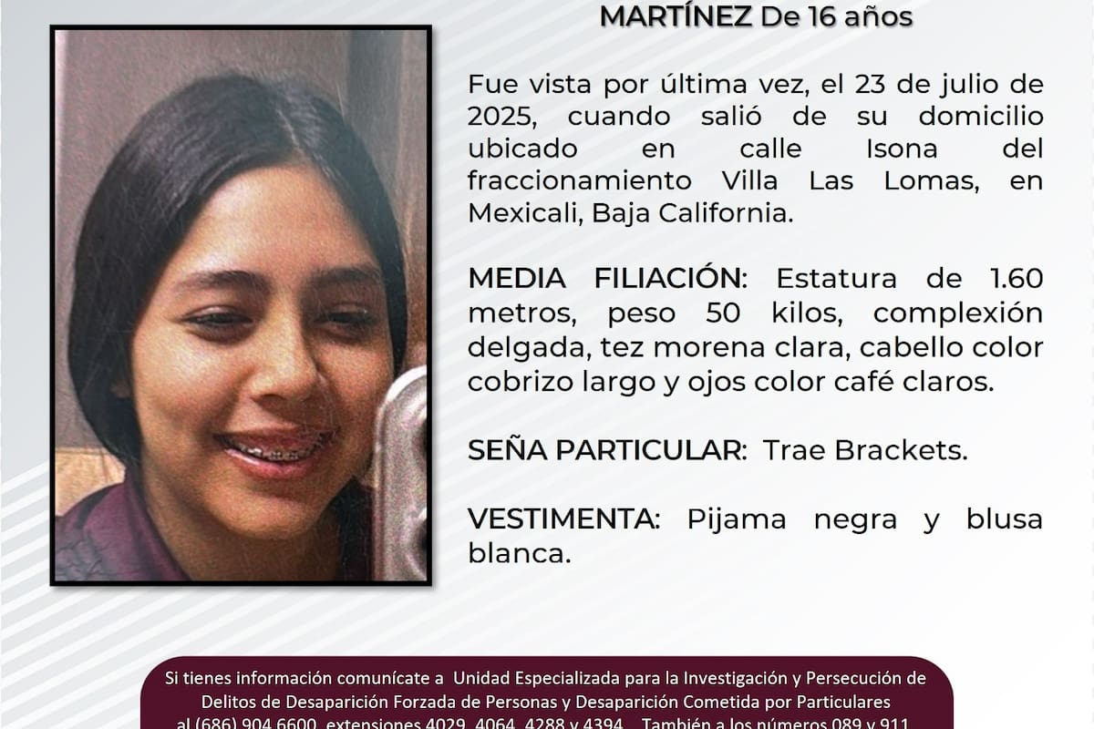 Se solicita ayuda para localizar a Caylee Nahomhy Sánchez Martínez