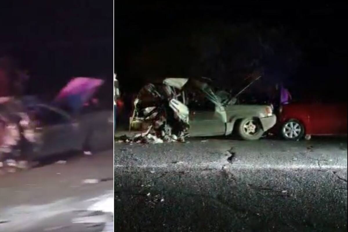 Fuerte choque entre 3 carros deja 8 lesionados, daños y destrozos en carretera Hermosillo-Kino