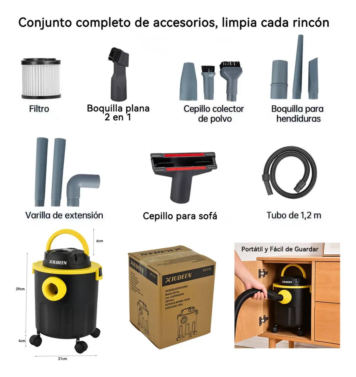 Aspiradora de tacho Xiudeen XD12L | Mercado Libre