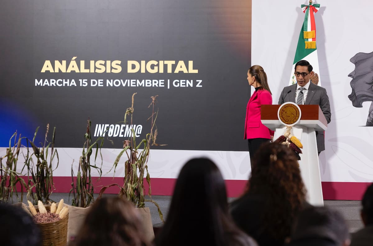 Miguel Ángel Elorza Vázquez, coordinador de Infodemia, dio a conocer que se han pagado 90 millones de pesos entre octubre y lo que va de noviembre para impulsar la marcha del sábado. | Crédito: Presidencia