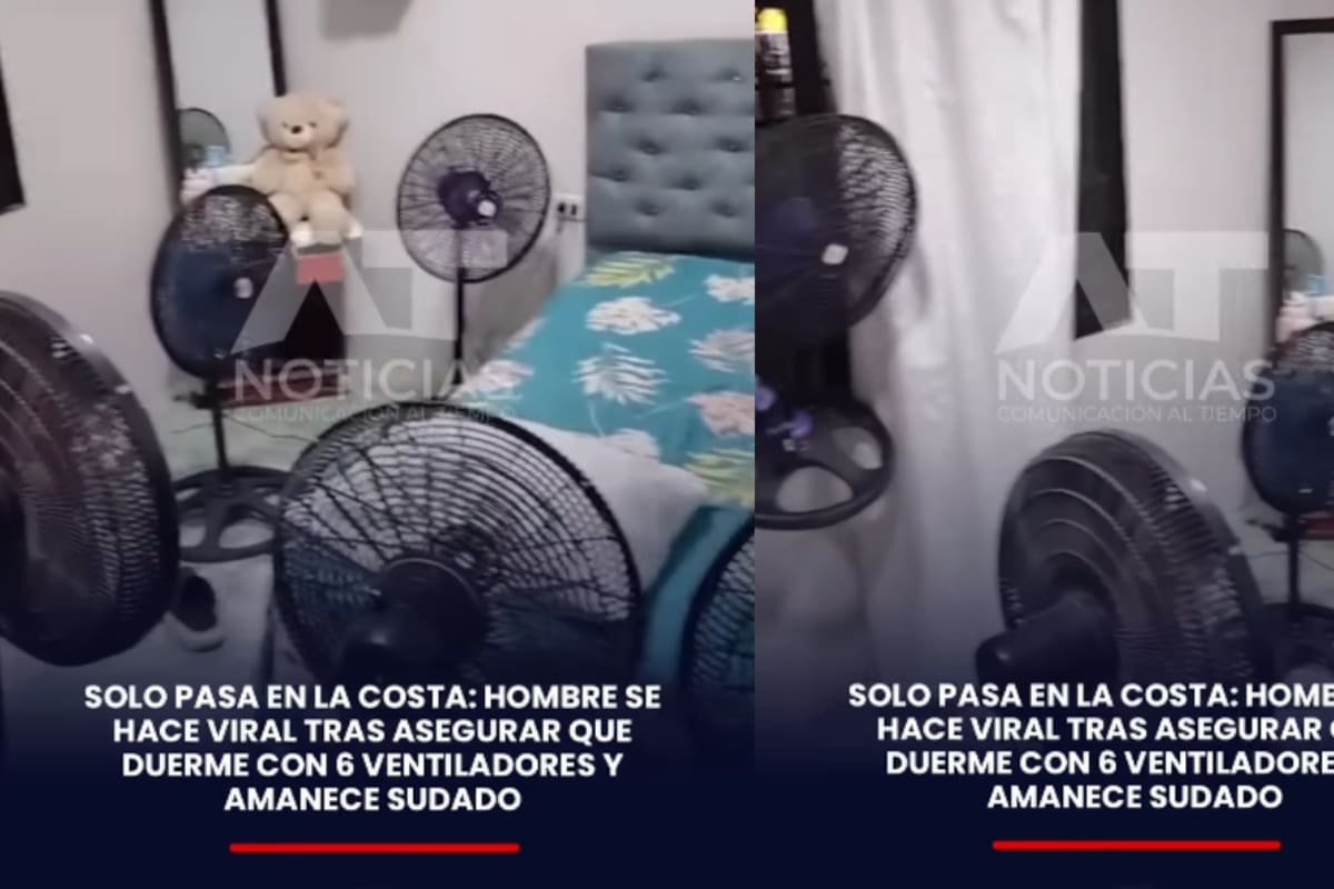 Hombre se vuelve tendencia al mostrar que duerme con 6 ventiladores y aun así amanece sudando