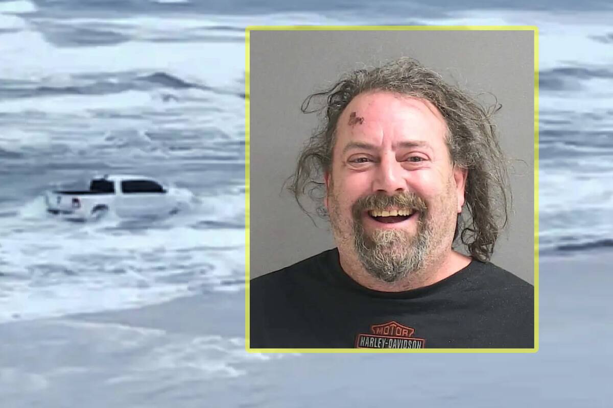 VIDEO: Conductor “risueño” lleva a pasear su camioneta al mar en Florida y es arrestado: “No es mi culpa que el auto no surfee”