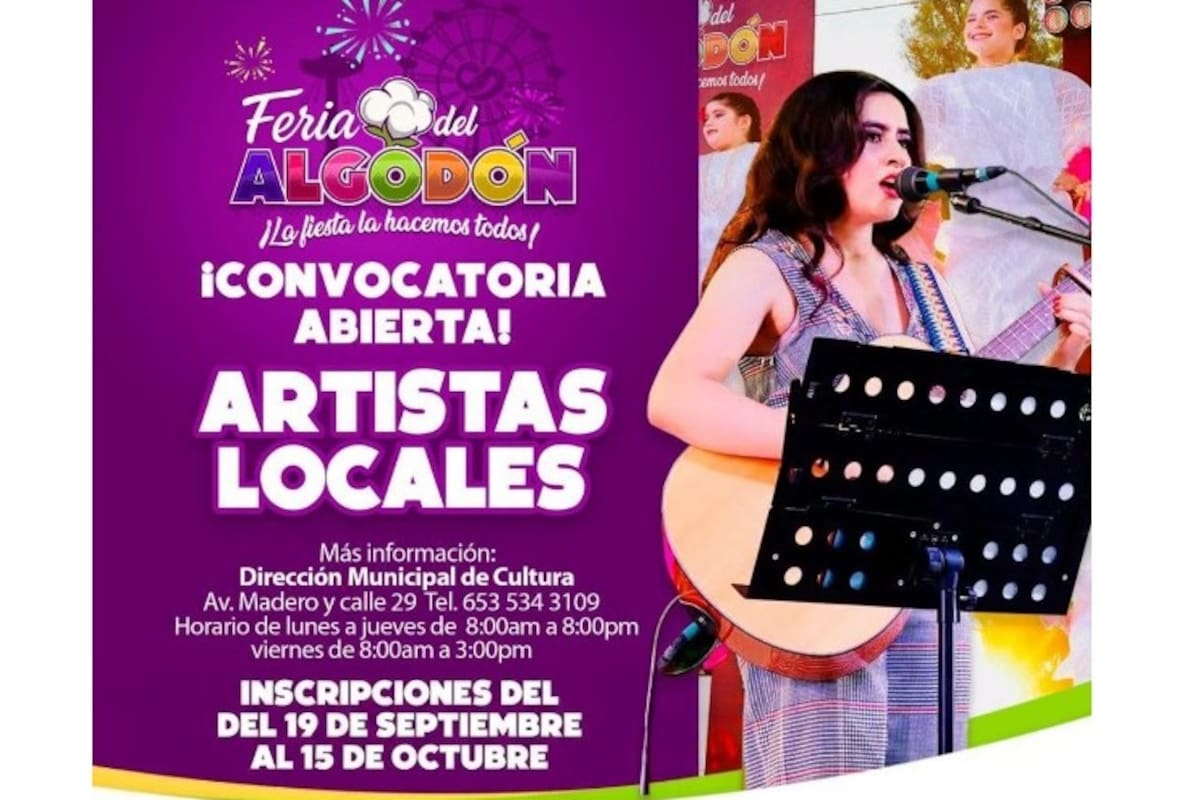 ¿Tienes talento y eres de San Luis? La Feria del Algodón 2026 abre espacios para artistas locales