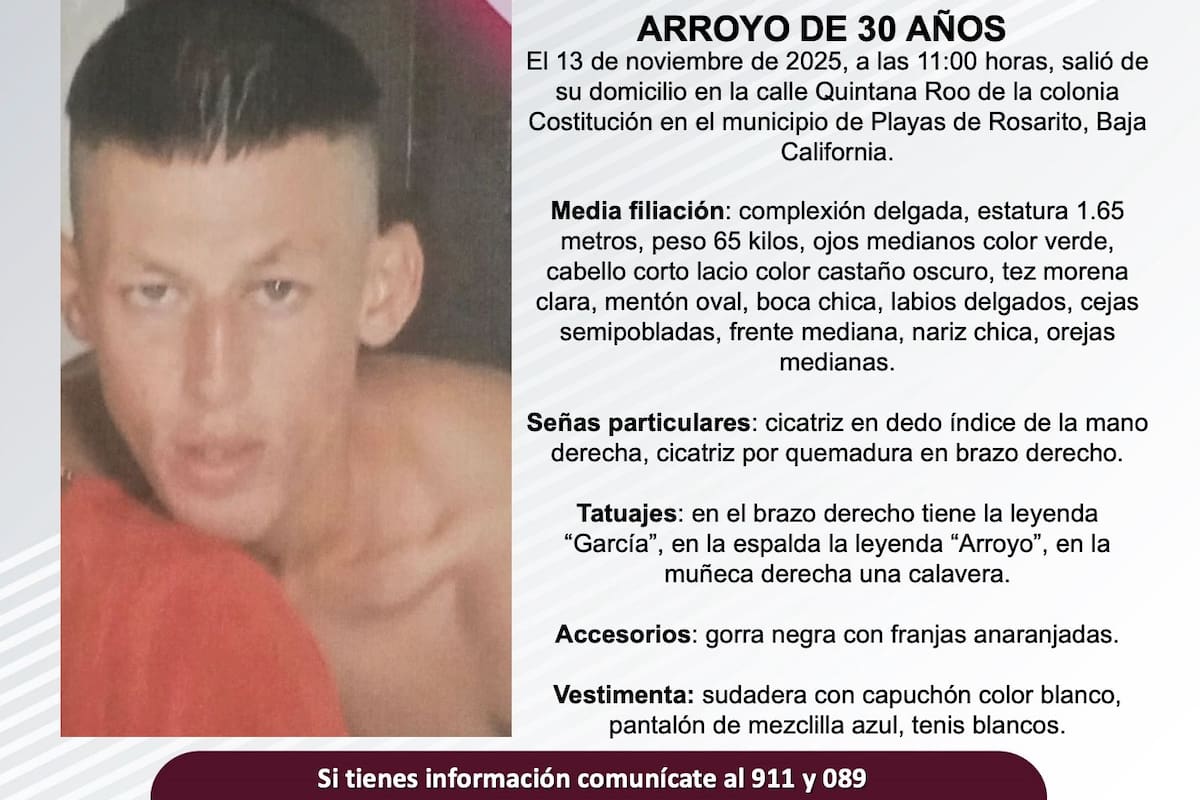 Se busca a a Aarón García Arroyo de 30 años de edad