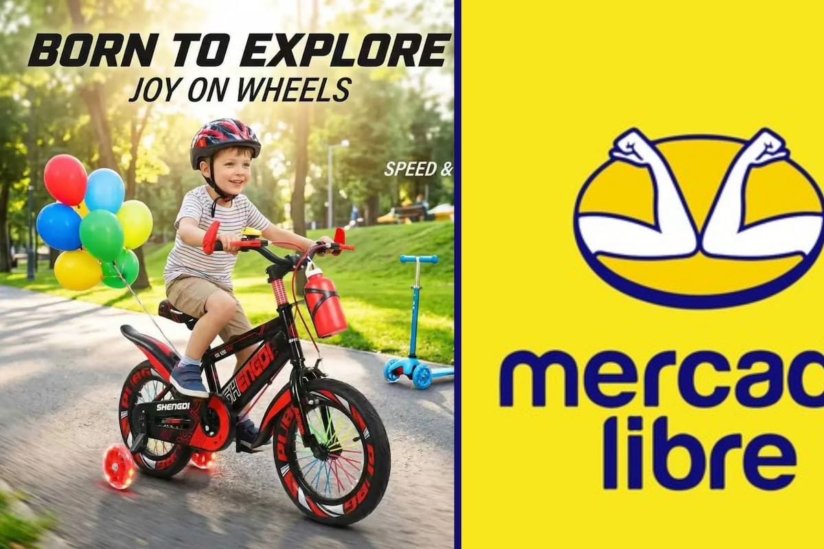 Mercado Libre rebaja 42% la bicicleta infantil R16 de acero inoxidable con 20 velocidades, dejando su precio en 1,438 pesos con envío gratis y opción de seis meses sin intereses para niños de 6 a 10 años