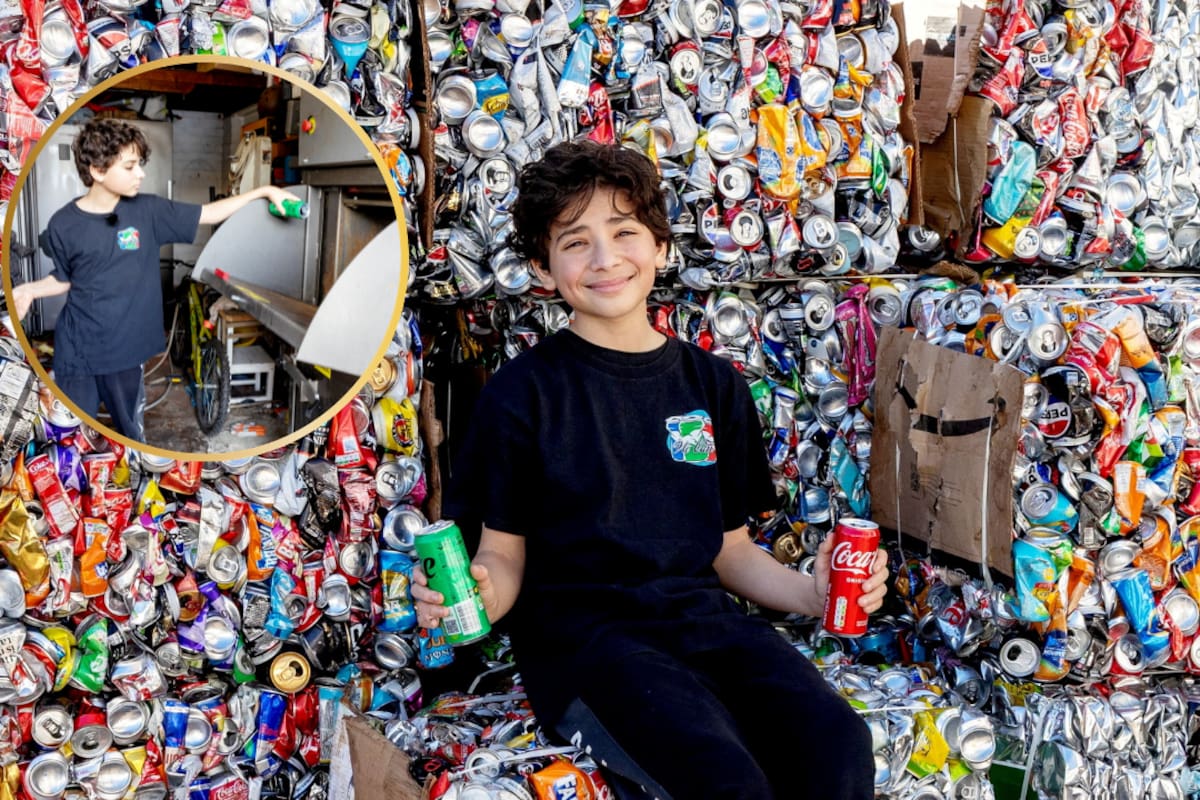 Un niño de 13 años ha convertido 1.5 millones de latas en más de $417,000 pesos para ayudar a otras personas, después de comenzar a los 10 recogiendo envases que los negocios de su comunidad desechaban