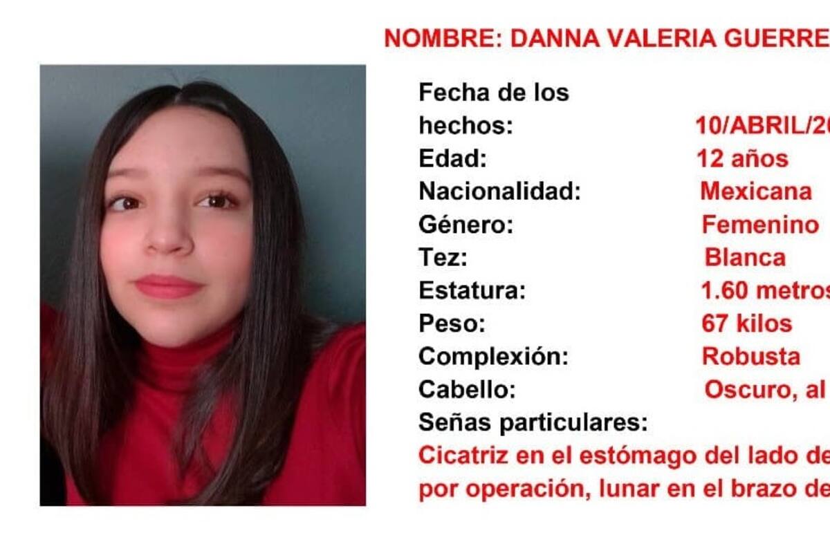 Activan Alerta Amber para encontrar a Danna Valeria Guerrero Pozos